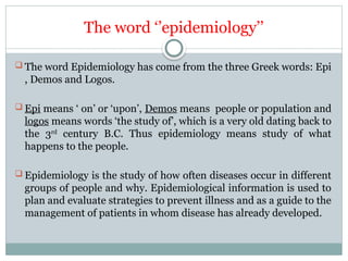 for health Introduction to Epidemiologist | PPT