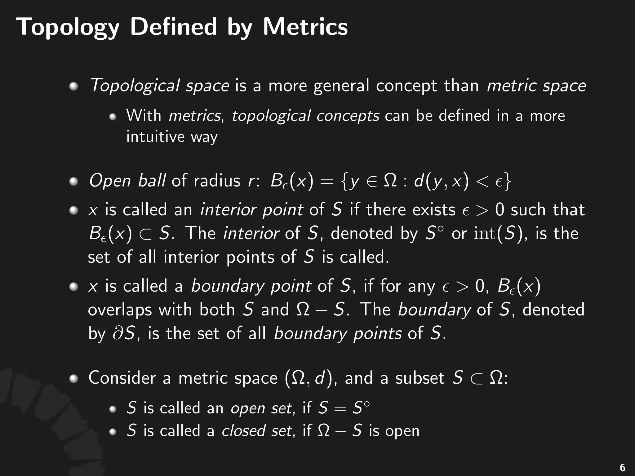 Examples)of)Metrics
• Euclidean*metric:
• Rec$linear*metric:
!
9
 