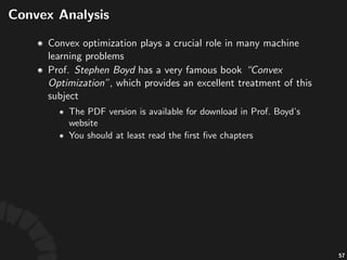 Expecta(on
• The%expecta'on%of%a%random%variable% %is%deﬁned%
to%be
!
• The%expecta'on%is%a%bounded-linear-func'onal.
103
 