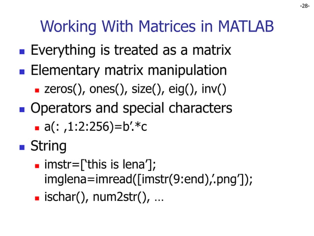 lec1_matlab.ppt basic all operations matlab operations | PPT