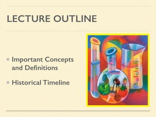 LECTURE OUTLINE
Important Concepts
and Deﬁnitions
Historical Timeline
 