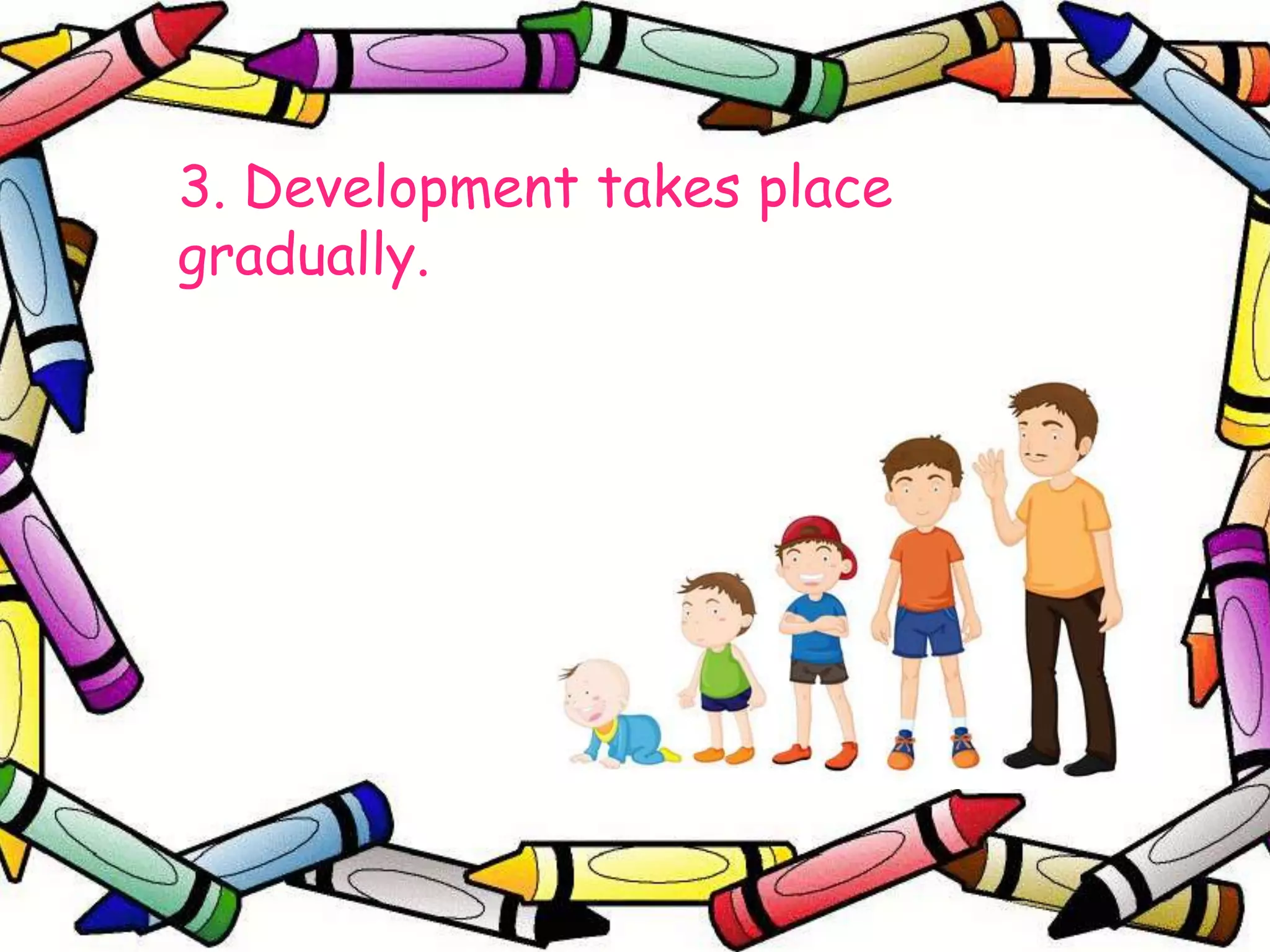 3. Development takes place
gradually.
 