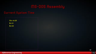22 
MMSS--DDOOSS AAsssseemmbbllyy 
CCuurrrreenntt SSyysstteemm TTiimmee 
MMoovv aahh,,22DD 
İİnntt 2211 
İİnntt 2200 
IISS||RReevveerrssee EEnnggiinneeeerriinngg 
 
