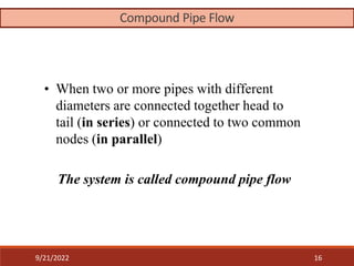 Compound Pipe Flow
9/21/2022 16
 