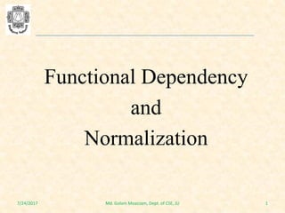 Functional dependency and normalization | PPT