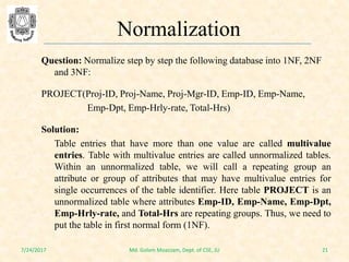 Functional dependency and normalization | PDF