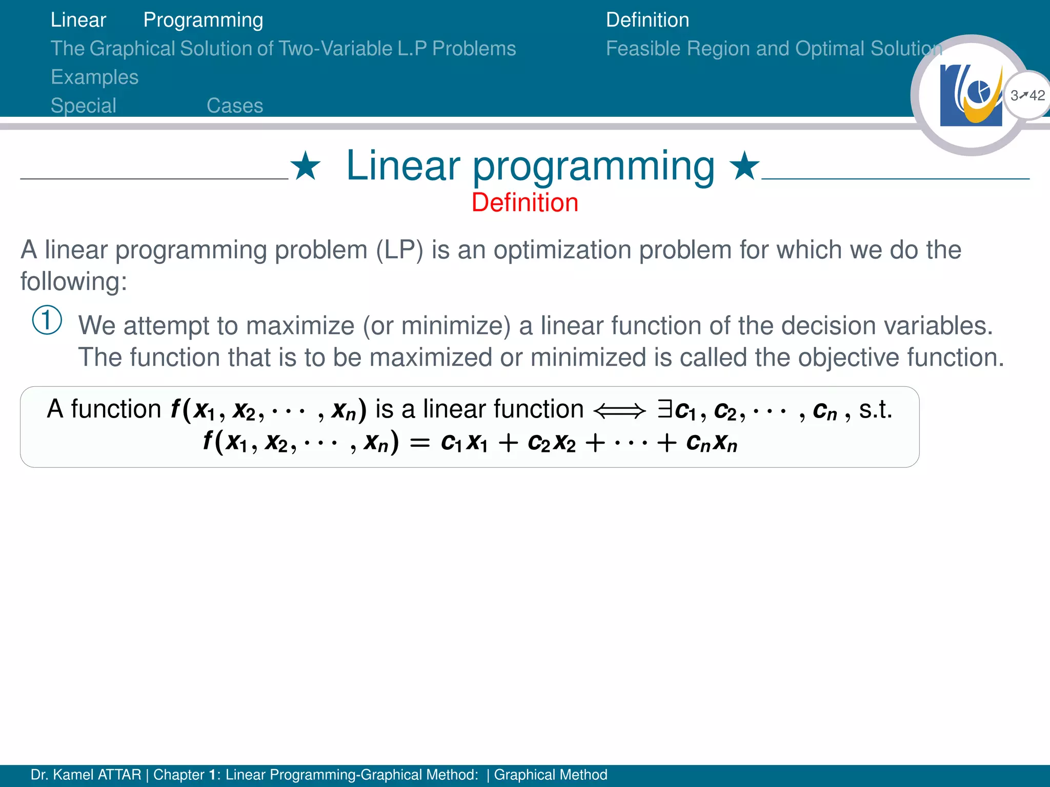Linear Programming (graphical method) | PPT