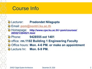 Fundamentals of Computer Architecture lecture notes | PPT