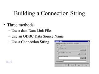 ADO CONTROLS - Database usage | PPT