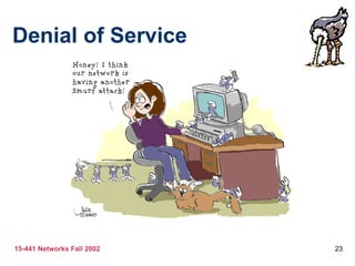 15-441 Networks Fall 2002 23
Denial of Service
 