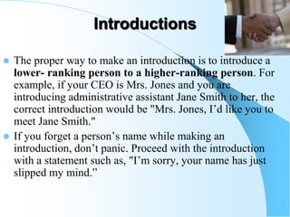 Introduction Manner LEC 21 Businessetiquettes.ppt