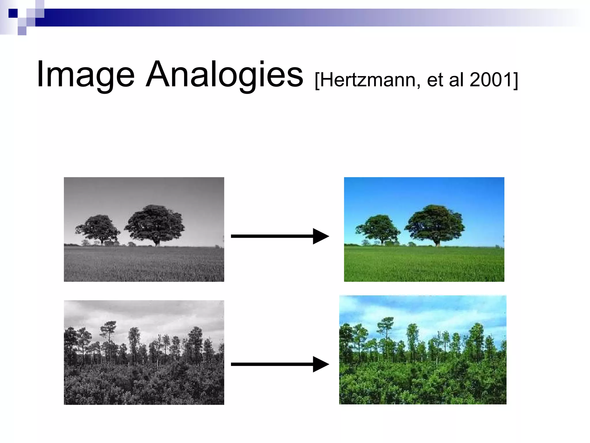 Image Analogies  [Hertzmann, et al 2001] ? 