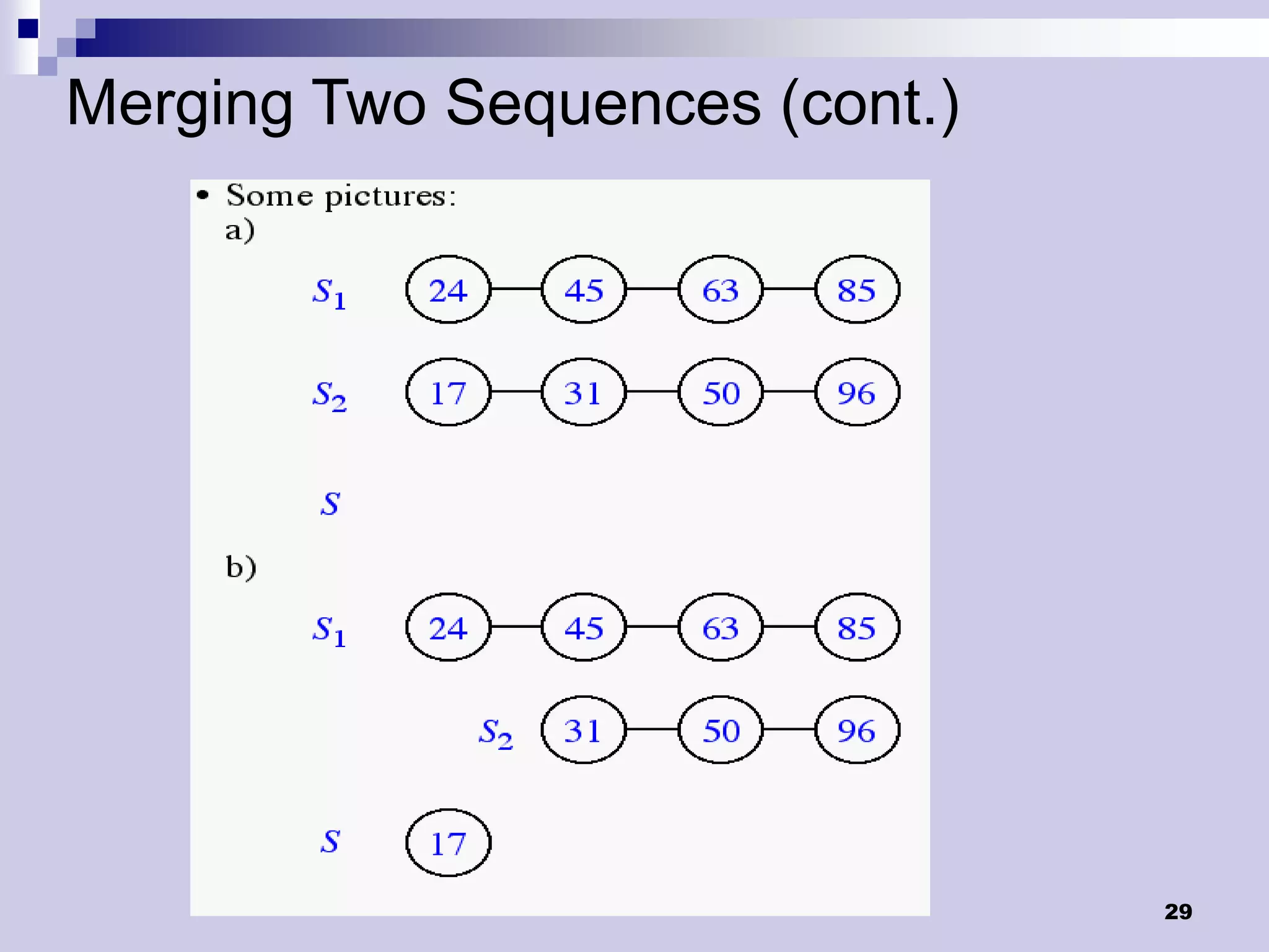 Merging Two Sequences (cont.)




                                29
 