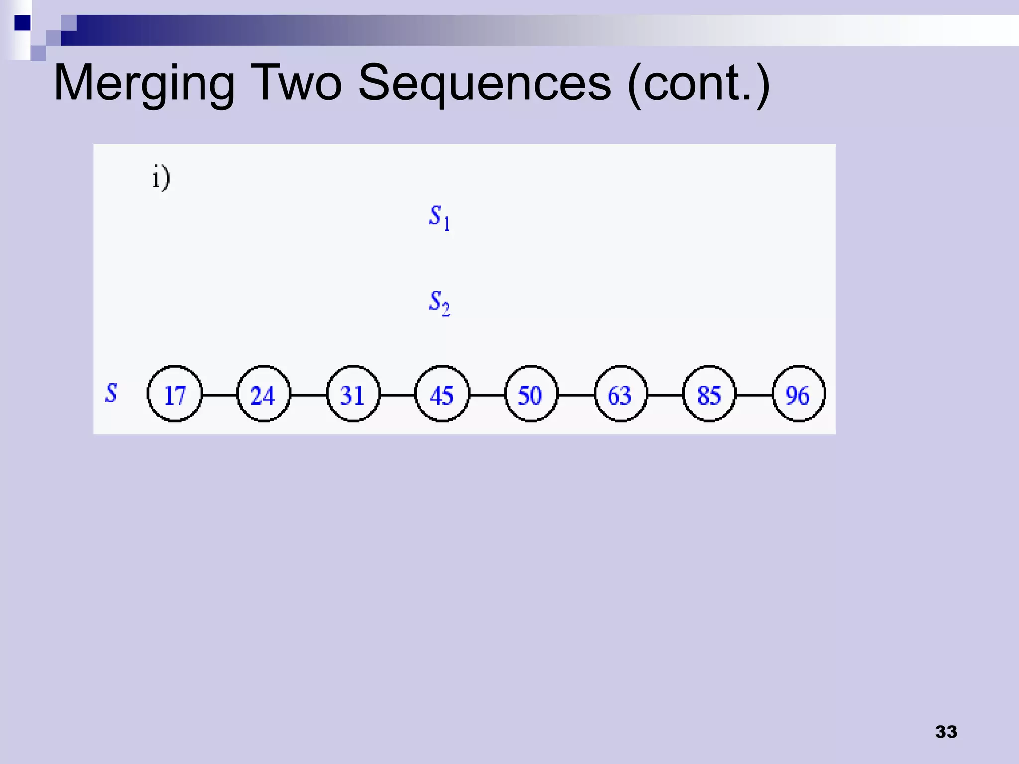 Merging Two Sequences (cont.)




                                33
 
