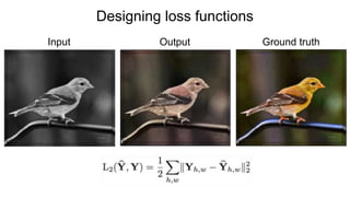 Input Output Ground truth
Designing loss functions
 