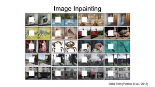 Image Inpainting
Data from [Pathak et al., 2016]​
 