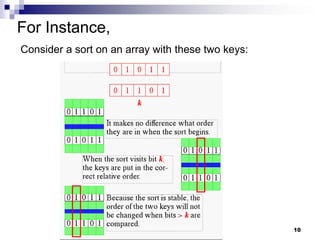 For Instance,
Consider a sort on an array with these two keys:




                                                   10
 