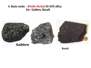Basic Rock Rocks-Formation, Classification-Description of important rocks. | PPTX