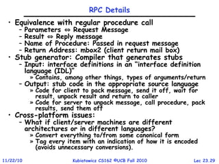 lec23-rpc.ppt lecture about RPC Remote Procedure Call | PPT