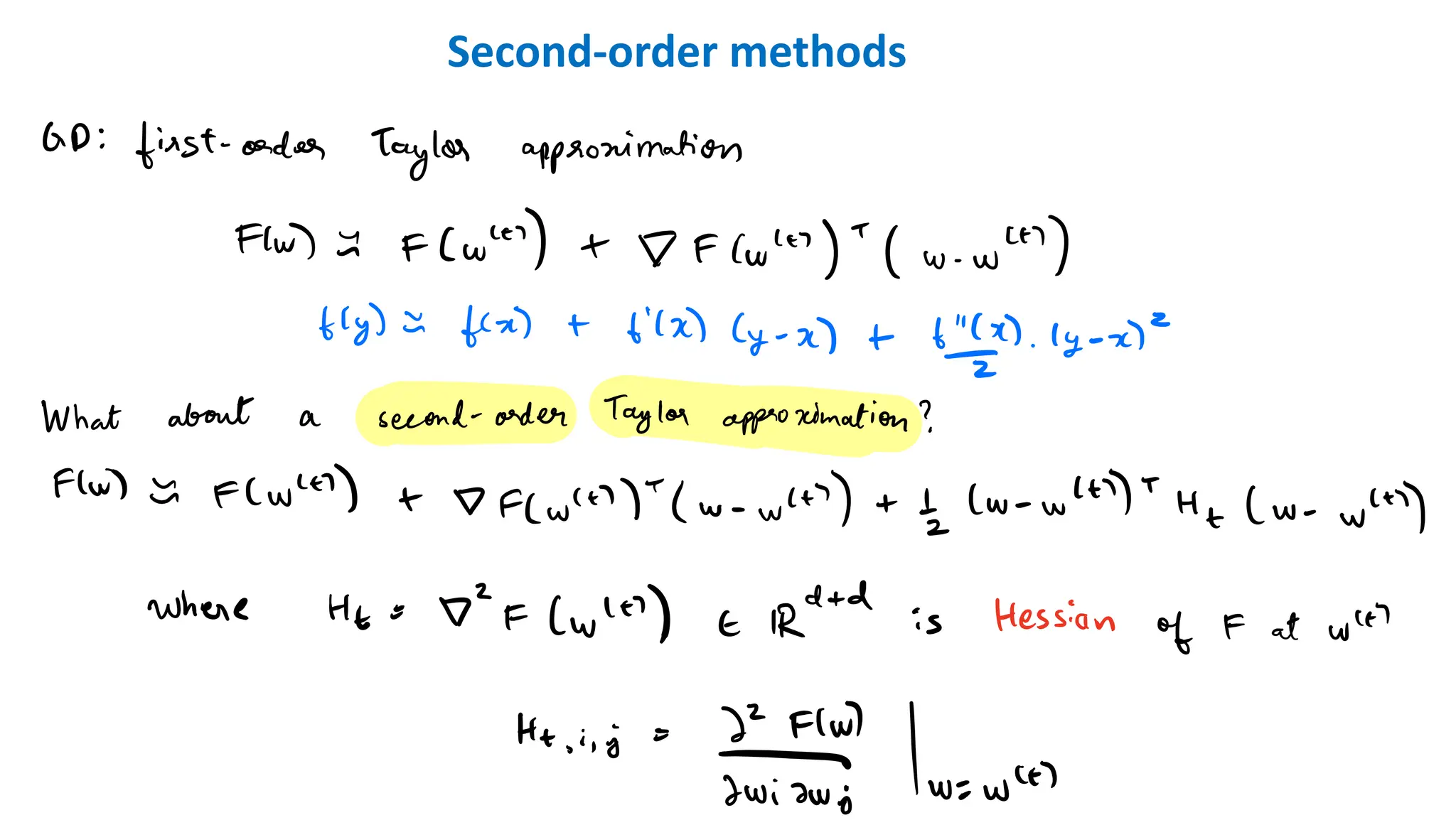 Second-order methods
 