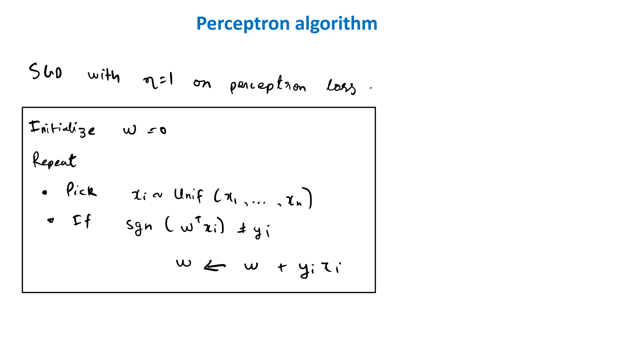 Perceptron algorithm
 