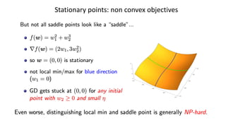 Stationary points: non convex objectives
 