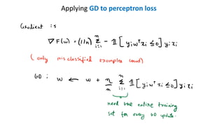 Applying GD to perceptron loss
 