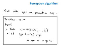 Perceptron algorithm
 