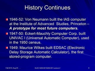 Ias Computer From First lec2_history about von Neumann architecture | PPT