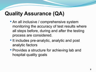Clinical Hematology quality control laboratory | PPTX