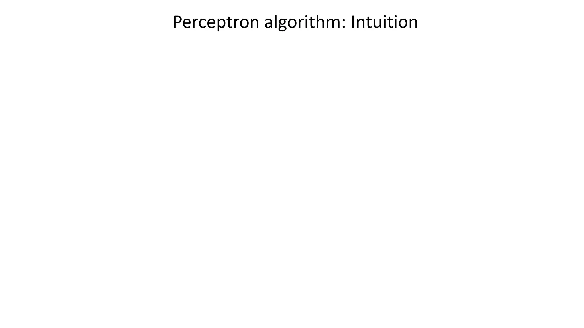 Perceptron algorithm: Intuition
 
