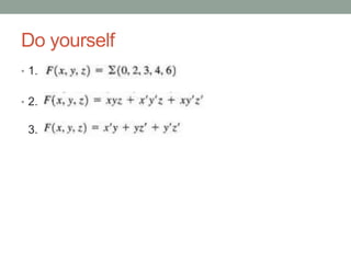 Simplification of Boolean Functions | PPTX