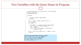 Two Variables with the Same Name in Program
 