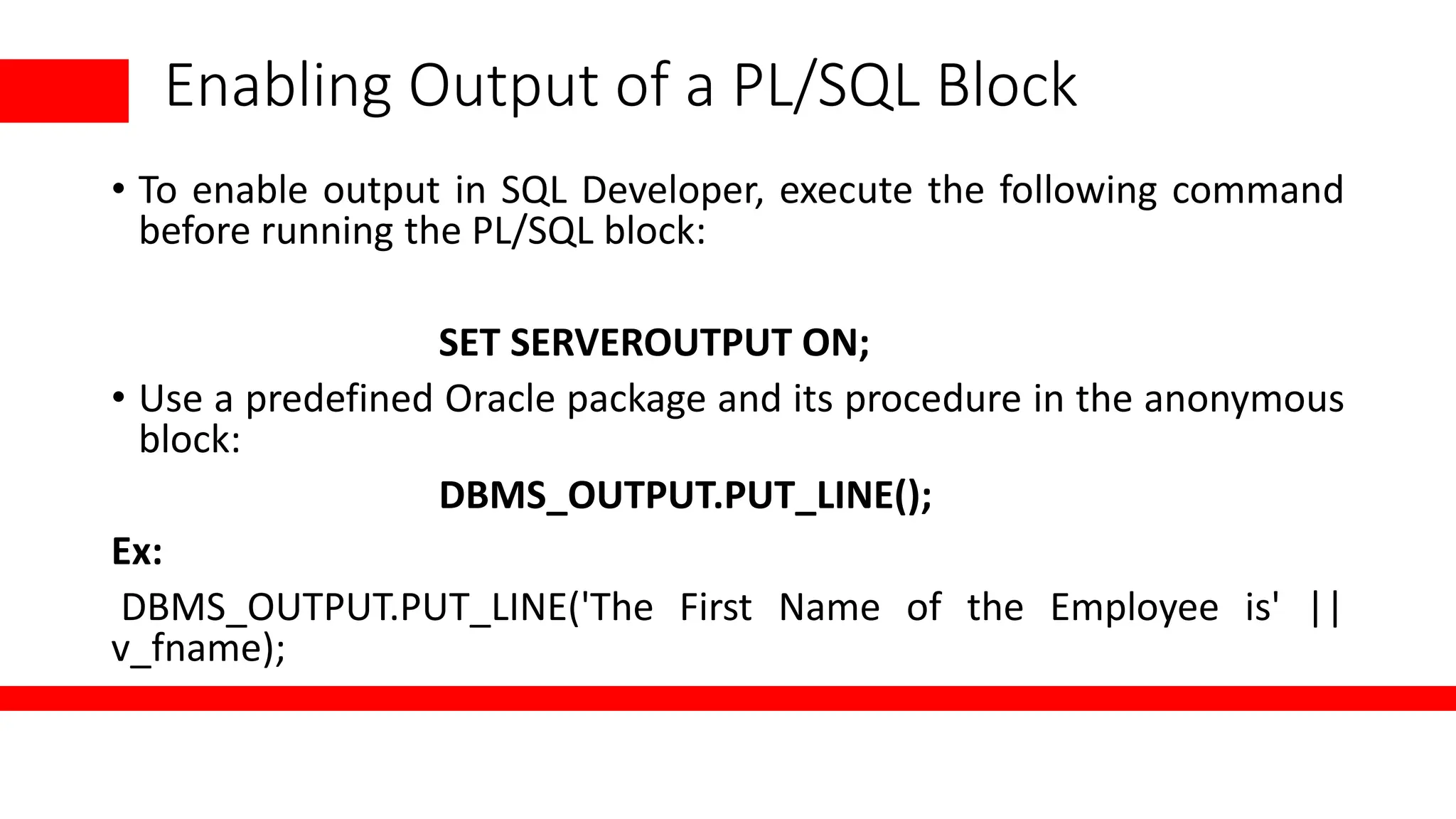 Pl-sql blocks and block types and variablesdeclaring.pptx | Databases ...