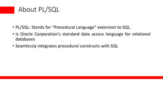 Pl-sql blocks and block types and variablesdeclaring.pptx | Databases ...