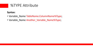 Pl-sql blocks and block types and variablesdeclaring.pptx