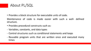 Pl-sql blocks and block types and variablesdeclaring.pptx | Databases ...
