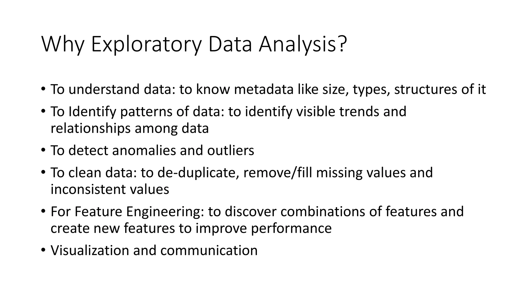 Lecture 3 - Exploratory Data Analytics (EDA), a lecture in subject ...