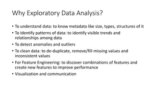 Lecture 3 - Exploratory Data Analytics (EDA), a lecture in subject ...