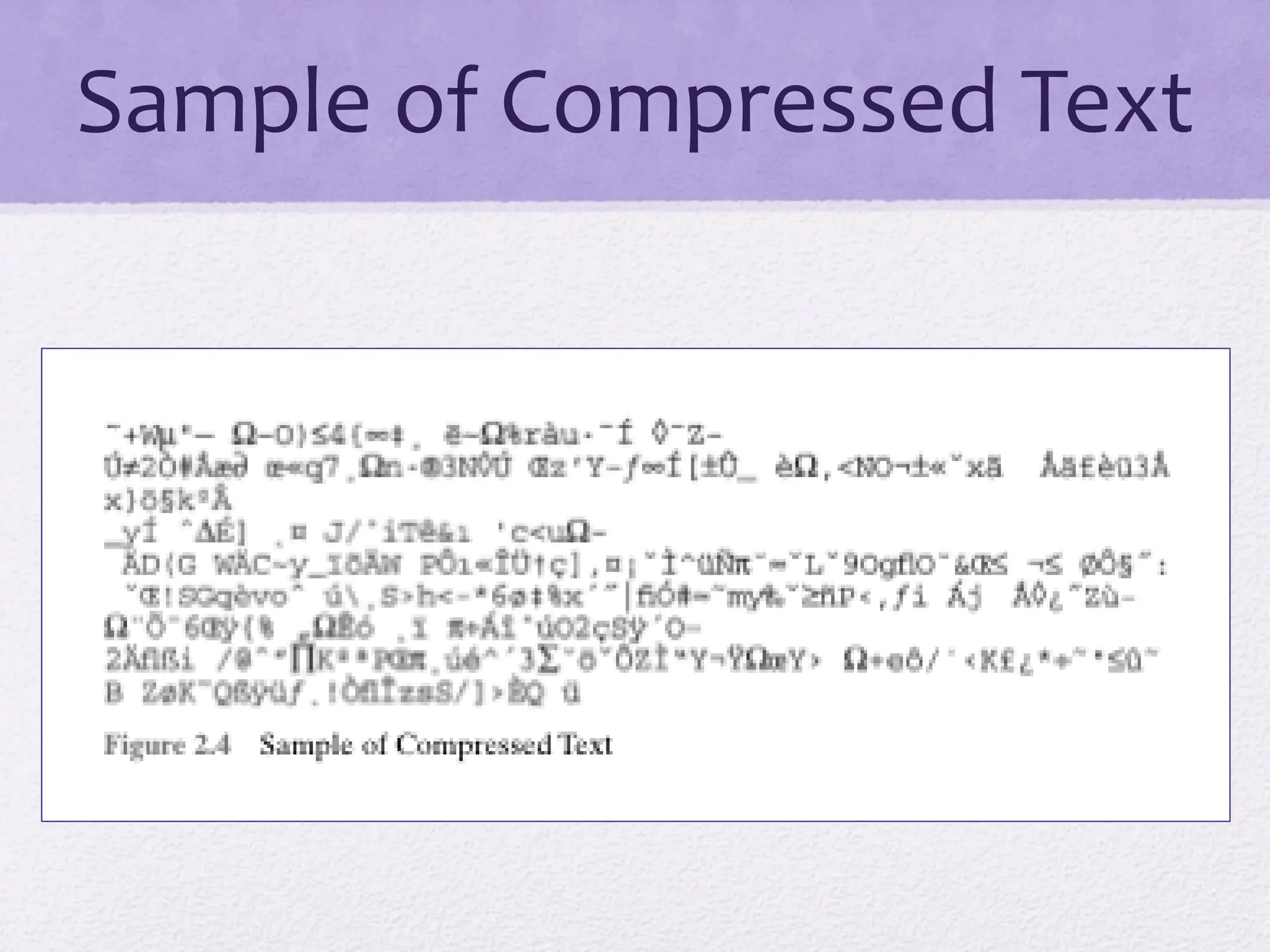 Sample of Compressed Text
 