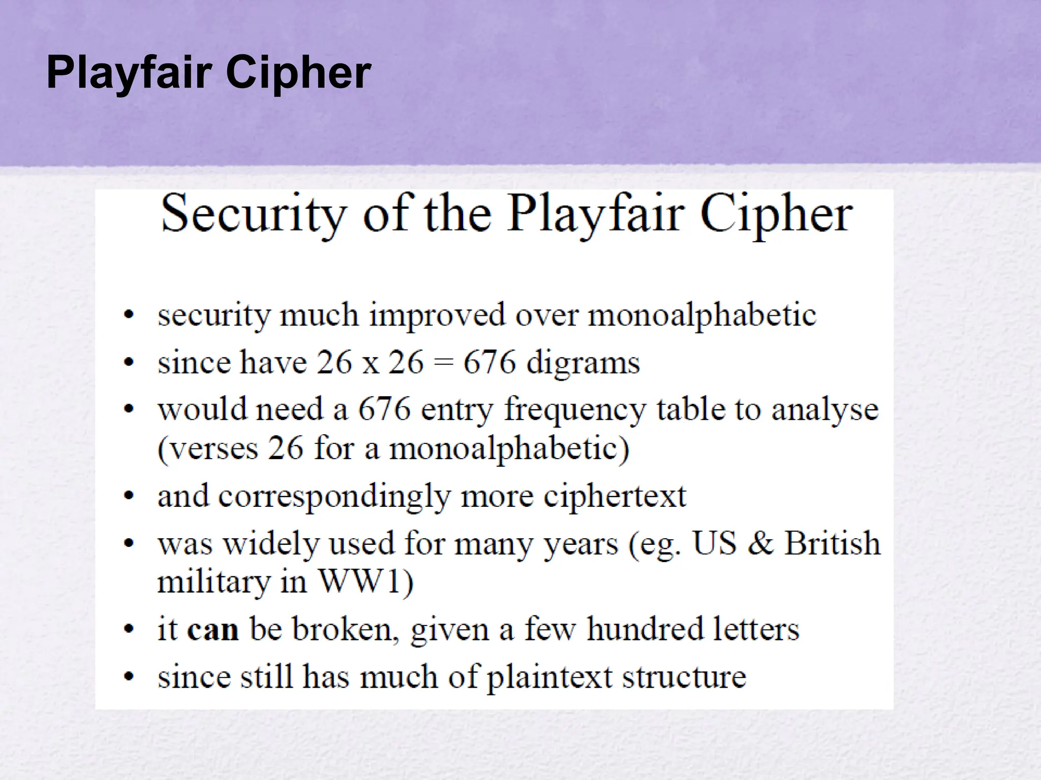 Playfair Cipher
 