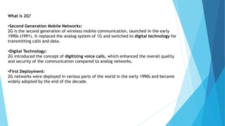Comprehensive Overview of 1G and 2G Mobile Network Generations | PDF
