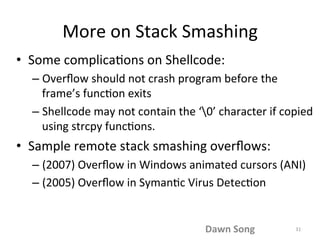 Memory safety and vulnerabilities: attacks and defenses | PDF