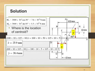 Solution
• Where is the location
of centroid?
39
x
y
 