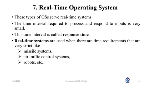 CS403: Operating System : Lec 3 Types of OS (1) .pptx | Computer ...