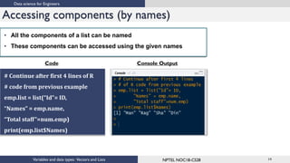 Lec3 variables and datatypes vectors and lists | PPT