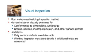 Weld Inspection Methods LEC 3 Weld Quality and testing-1 and inspection pptx | PPTX