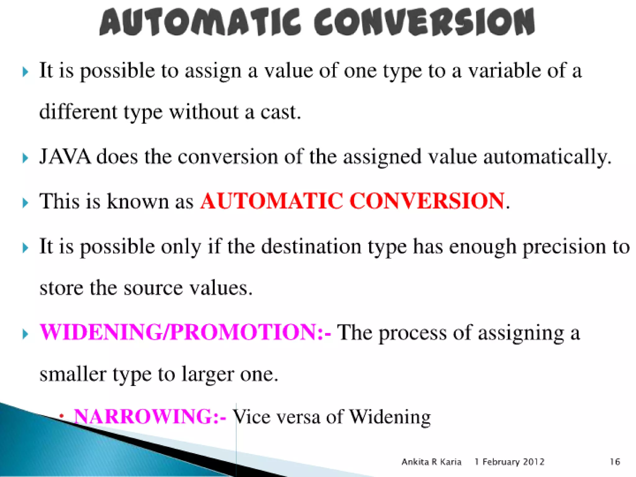 Constants, Variables and Data Types in Java
