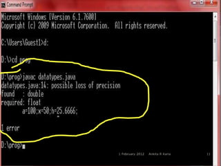 Constants, Variables and Data Types in Java