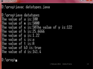 Constants, Variables and Data Types in Java